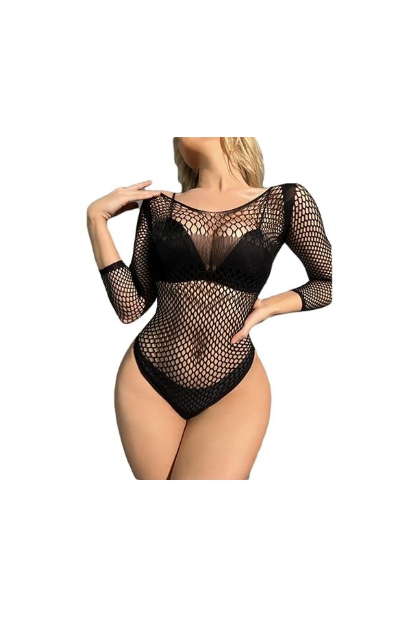 ZTIANEF Ensembles De Lingerie Femme Body Sexy Vêtements De Nuit Vêtements De Nuit En Résille Body Creux Lingerie Sexy Voir À 