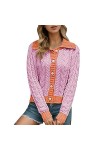 Gefomuofe Cardigan pour femme à manches longues ouvert devant cardigan pull été élégant floral imprimé décontracté à manches 
