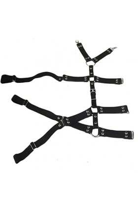 PAREKS Harnais de Jambe en Cuir for Femme Porte-Jarretelles Taille Ajustable Cincher Cage Punk Corps Chaîne Cuisse Suspende /