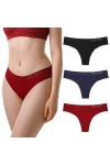 Levao String en Coton Femme - G-Strings sous-Vêtements Comfort Tangas Culotte Multipack S-XL XL, 3 Pack 
