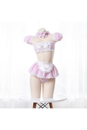 Tenue de soubrette sexy Anime Cosplay Kawaii Lolita Lingerie Costume de soubrette Dentelle Bikini Tenue Soutien-gorge et mini