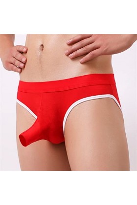 JEShifangjiusu String éRotique en Modal pour Hommes sous-VêTements Respirants Sexy Slip Extensible Doux Rouge 5PC,S 