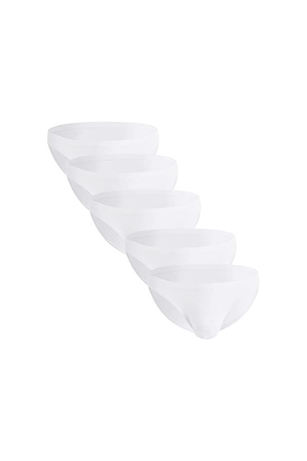 JEShifangjiusu Slip Moulant De Couleur Unie pour Hommes sous-VêTements Sexy avec Pochette Convexe en U String éRotique Transp