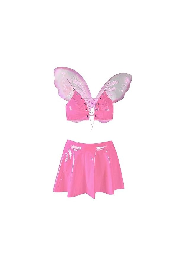 Combinaison ultra fine sexy en maille avec bretelles transparentes et lingerie sexy sexy, Rose, L