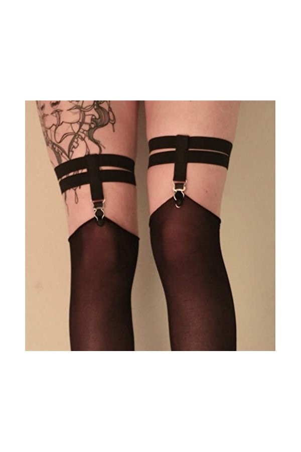 TRENIS Porte-jarretelles femme Goth Chaussette Porte-jarretelles sans bretelles Bas Jarretelles clip de jambe