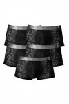 JEShifangjiusu sous-VêTements Sexy pour Hommes - Boxers en Soie GlacéE Boxer Frais Et Respirant Boxer à Motif Jacquard Boxer 