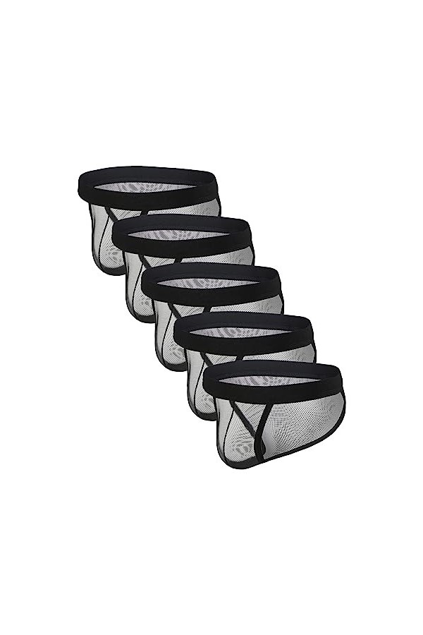 JEShifangjiusu String Basses Couleurs Unies pour Hommes Slip éRotique Respirant à SéChage Rapide sous-VêTements Sexy en Maill