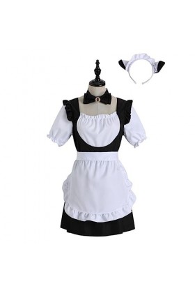 SHANHE Ensemble de 4 Lingerie Sexy Cosplay Robe de Femme de Chambre Japonaise Babydoll Uniforme Costume Costume Mignon Tablie