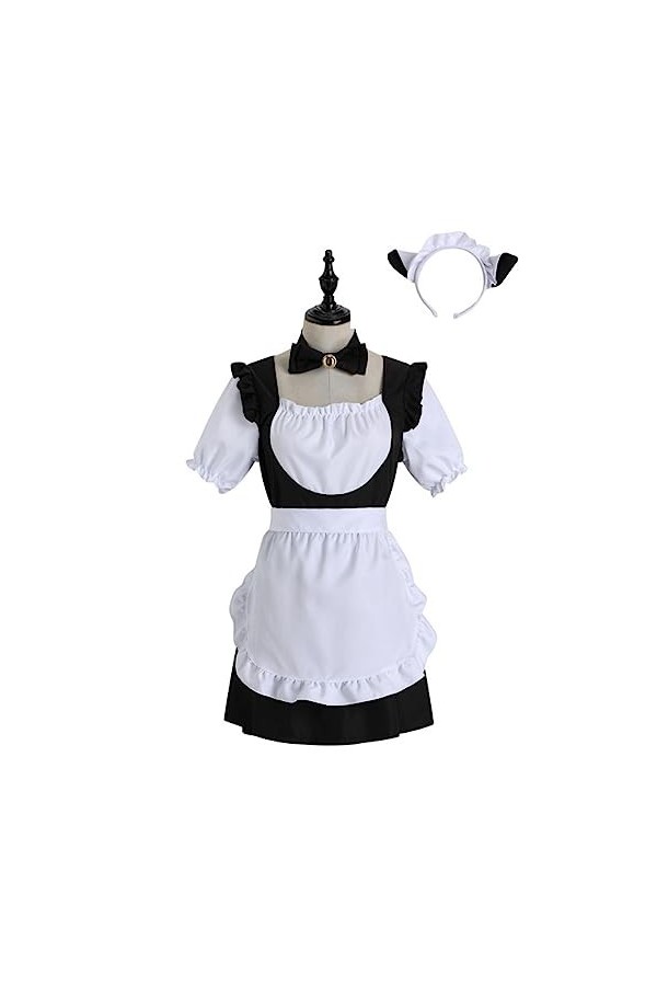 SHANHE Ensemble de 4 Lingerie Sexy Cosplay Robe de Femme de Chambre Japonaise Babydoll Uniforme Costume Costume Mignon Tablie