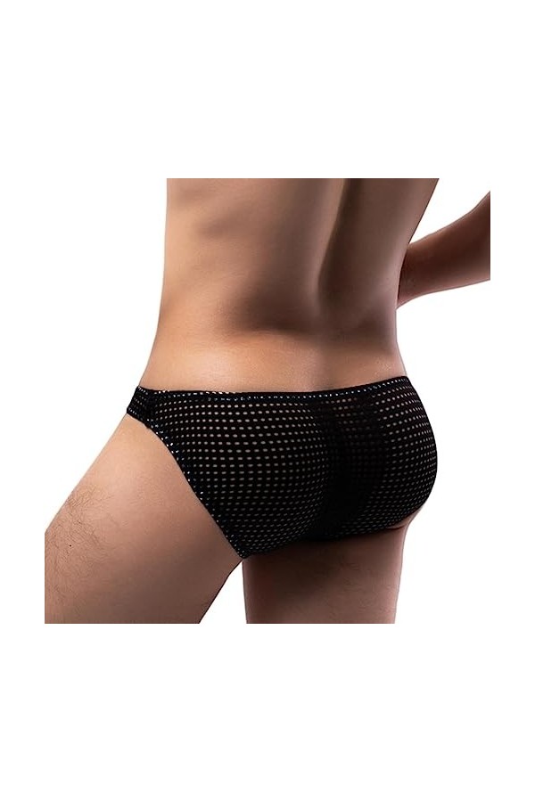 PONNYC 3Pcs Mesh Underwear Hommes Sexy Respirant Slips Homme Sissy Culotte Pochette Low Rise Slips&nbsp;Hommes Lingerie Solide