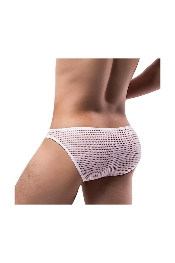 PONNYC 3Pcs Mesh Underwear Hommes Sexy Respirant Slips Homme Sissy Culotte Pochette Low Rise Slips&nbsp;Hommes Lingerie Solide
