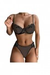 Zshosam Lingerie sexy pour femme - En acier - Avec armatures brodées - En maille - Ensemble de lingerie - Sous-vêtements sexy