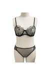 Zshosam Lingerie sexy pour femme - En acier - Avec armatures brodées - En maille - Ensemble de lingerie - Sous-vêtements sexy