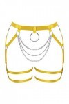 Porte-jarretelles grande taille pour femme, style punk, gothique, festival, rave orange jaune , Orange et jaune., taille uni
