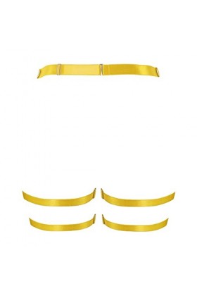 Porte-jarretelles grande taille pour femme, style punk, gothique, festival, rave orange jaune , Orange et jaune., taille uni