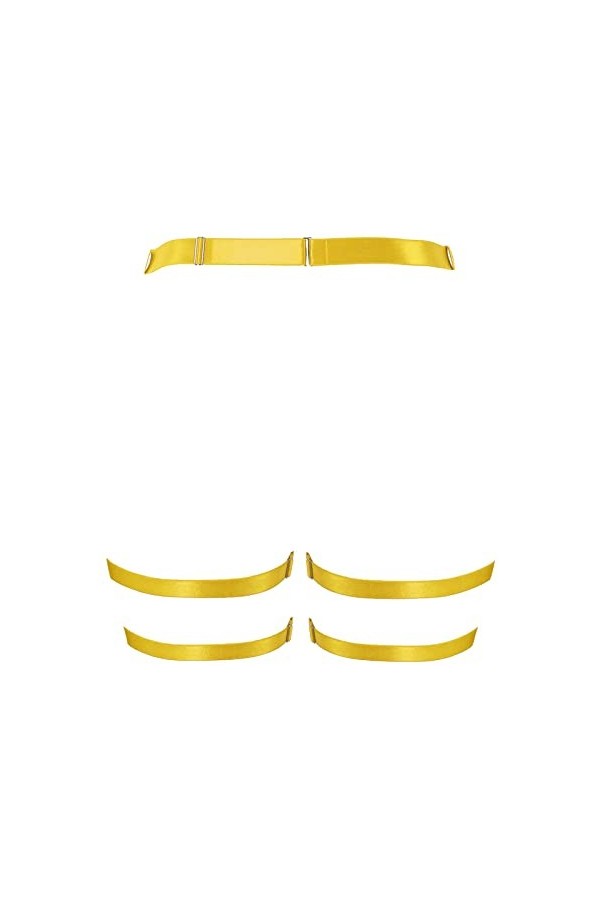 Porte-jarretelles grande taille pour femme, style punk, gothique, festival, rave orange jaune , Orange et jaune., taille uni