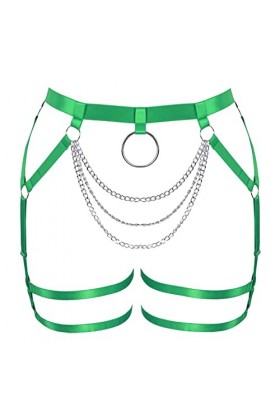 Ceinture porte-jarretelles grande taille pour femme, style punk, gothique, festival, rave, Vert Fruit, taille unique