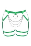 Ceinture porte-jarretelles grande taille pour femme, style punk, gothique, festival, rave, Vert Fruit, taille unique