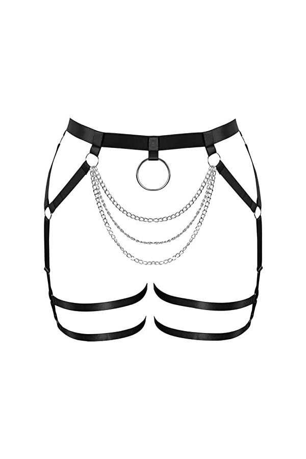 Ceinture porte-jarretelles grande taille pour femme, style punk, gothique, festival, rave, Vert Fruit, taille unique