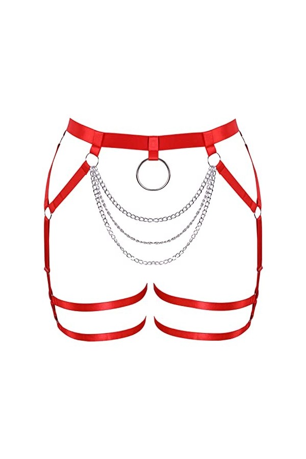 Ceinture porte-jarretelles grande taille pour femme, style punk, gothique, festival, rave, Vert Fruit, taille unique