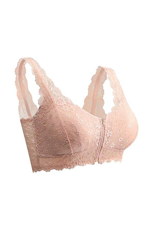 RUITOTP Wire-Fermeture des Femmes Extra Elastic Sommeil Dentelle Large Avant Soutien-Gorge réglable Sexy Lingerie Set