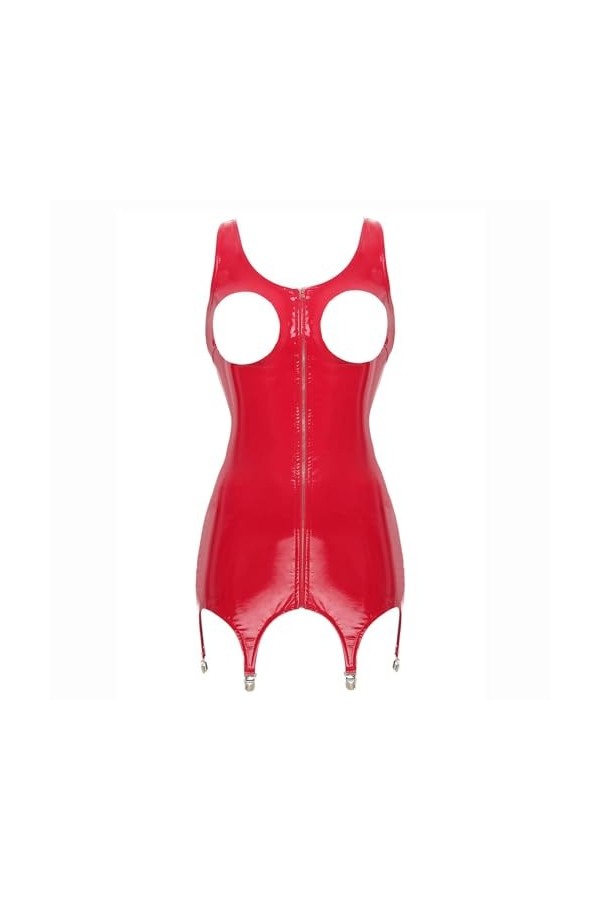 Lingerie Sexy Femme Coquine Hot Robe Exposée avec Soutien-Gorge Et Clip en Métal, Noir, 4XL