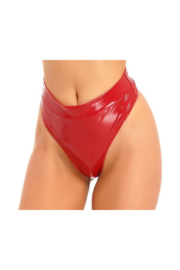 GRRKDFQ Sexy Lingerie Érotique Slip Érotique String Taille Haute,Rouge,M