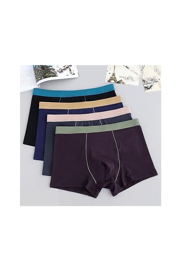 Boxer XL en Coton for Hommes, sous-vêtements Respirants 3D sans Couture, Boxer Sexy for Jeunes, 3 Pièces Color : Black, Size