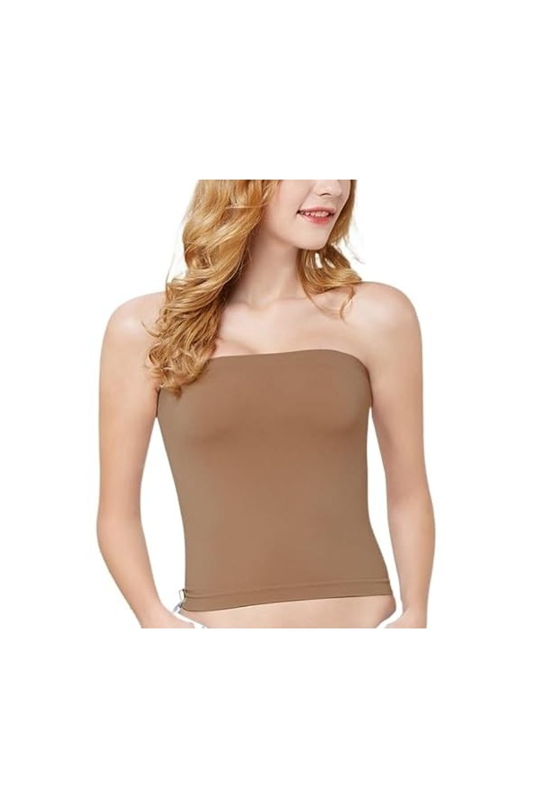 Été Sexy Femmes sans Bretelles Tube Top Soutien-Gorge Couverture Solide Doux Modal Tube Tops Dames Mince Élastique Enveloppé 
