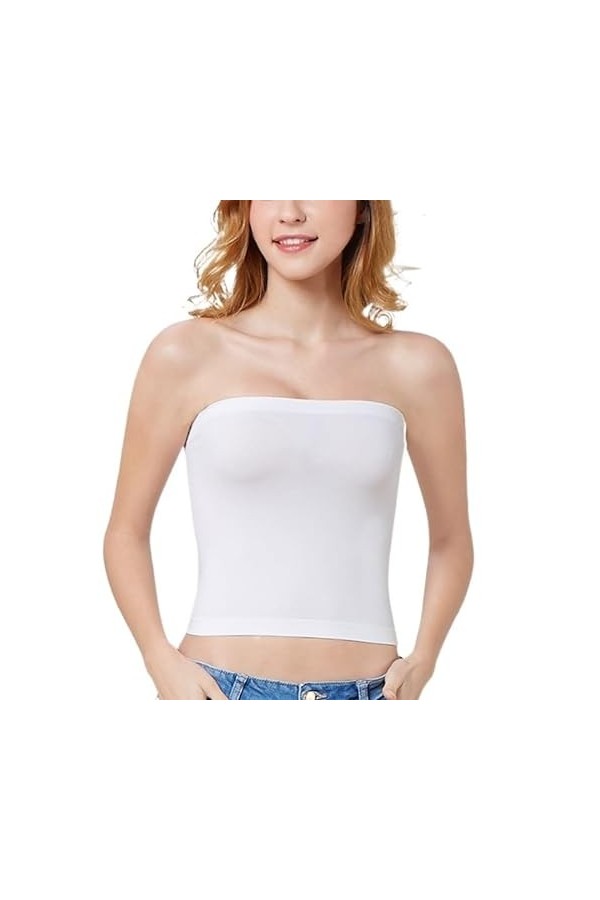 Été Sexy Femmes sans Bretelles Tube Top Soutien-Gorge Couverture Solide Doux Modal Tube Tops Dames Mince Élastique Enveloppé 