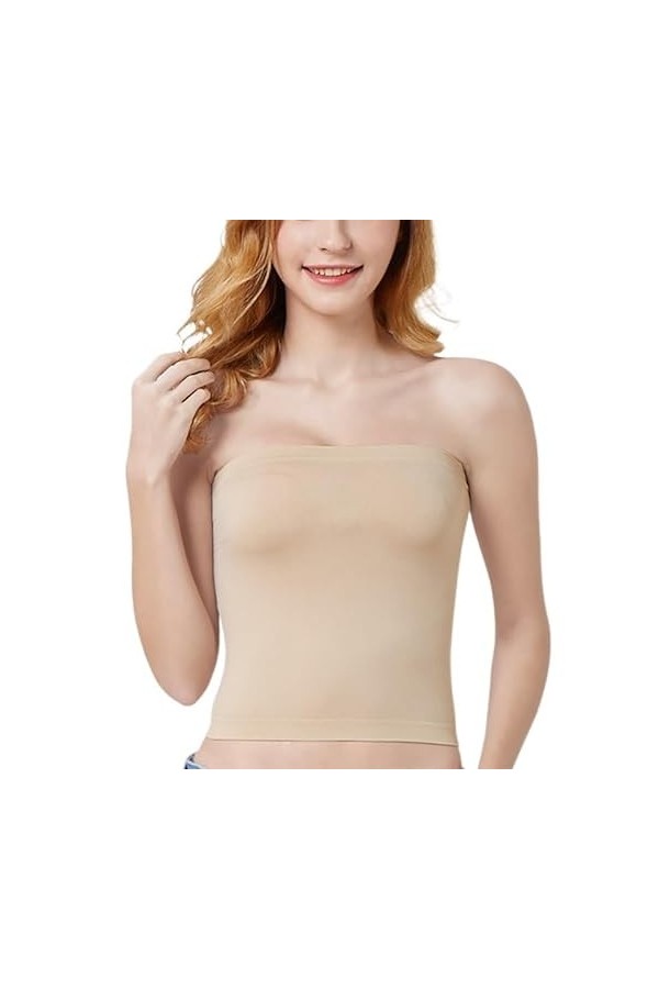 Été Sexy Femmes sans Bretelles Tube Top Soutien-Gorge Couverture Solide Doux Modal Tube Tops Dames Mince Élastique Enveloppé 