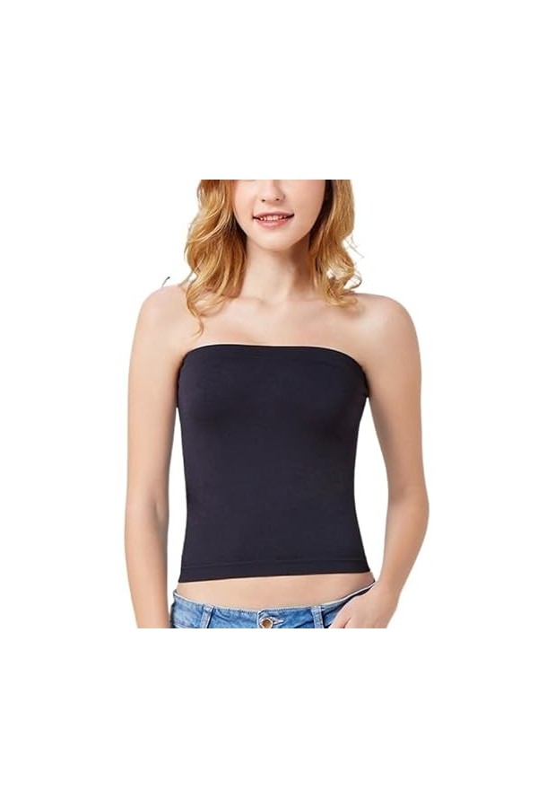 Été Sexy Femmes sans Bretelles Tube Top Soutien-Gorge Couverture Solide Doux Modal Tube Tops Dames Mince Élastique Enveloppé 