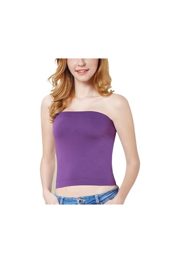 Été Sexy Femmes sans Bretelles Tube Top Soutien-Gorge Couverture Solide Doux Modal Tube Tops Dames Mince Élastique Enveloppé 