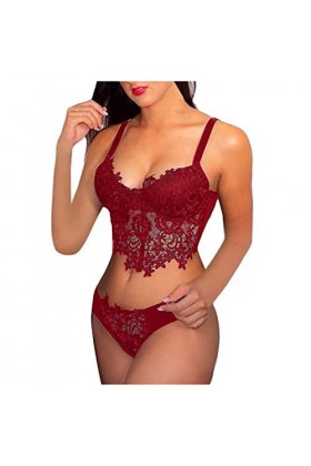 Zshosam Ensemble de lingerie érotique Femme Sexy Sexy Licol Dentelle Broderie Sexy Dentelle Sous-vêtements Sexy Ensemble Sous