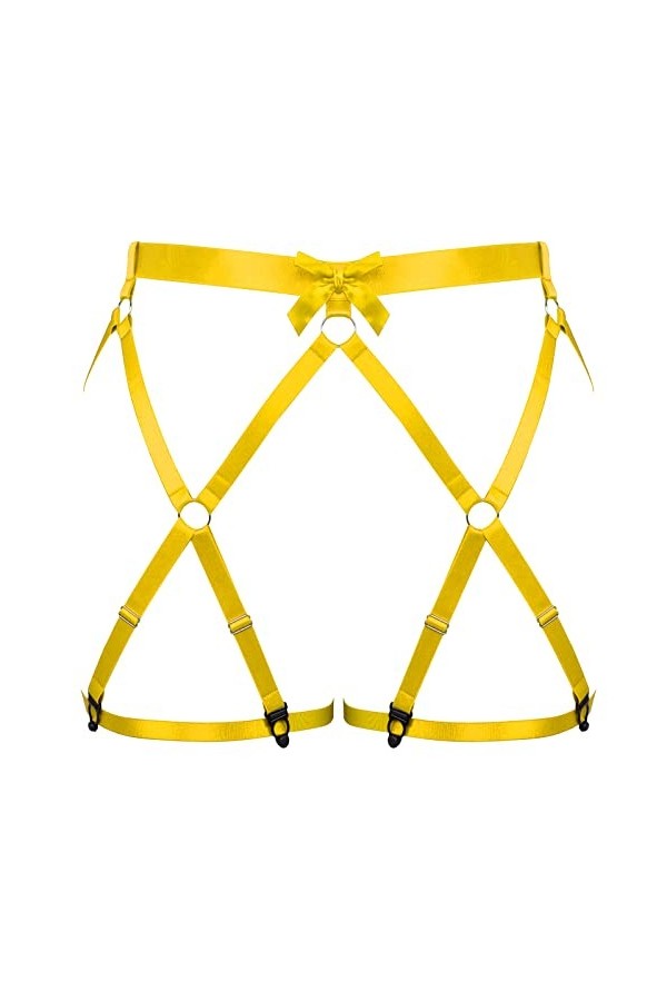 Porte-jarretelles punk au niveau de la cuisse - Harnais pour femme - Grande taille - Jambe ajourée - Gothique - Rave dHallow