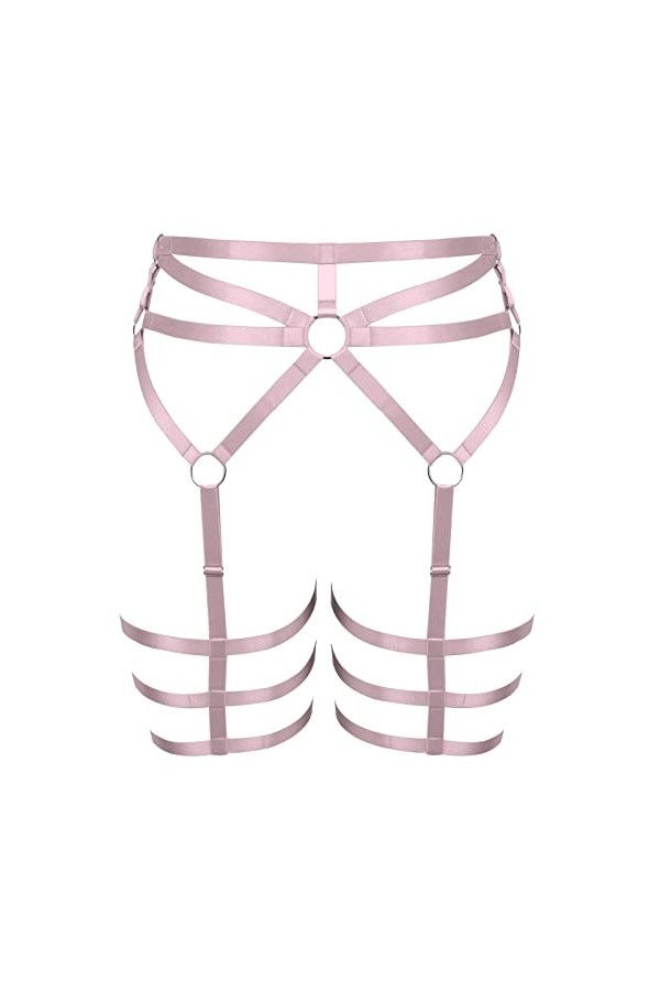 Porte-jarretelles pour femme - Grande taille - Style punk - Pour Halloween, bleu ciel, taille unique