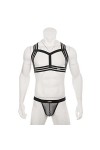 CHOUBAGUAI Ensemble de lingerie pour homme avec harnais et string pour homme - Bretelles dos nu - Noir, L