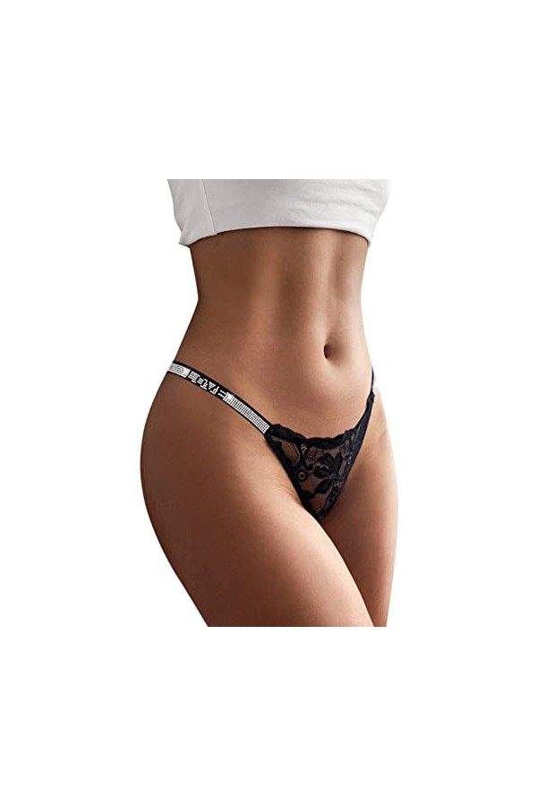 RUITOTP 3 PC Femmes Sexy Dentelle Slips évider Culotte Crochet à Lacets Culotte Tongs G String Lingerie sous-vêtements Menstr