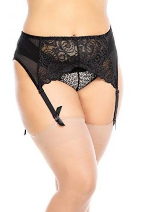 BIGGI BIG Suspendus Grandes Tailles Porte-Jarretelles, Noir, 58/60 6XL Femme