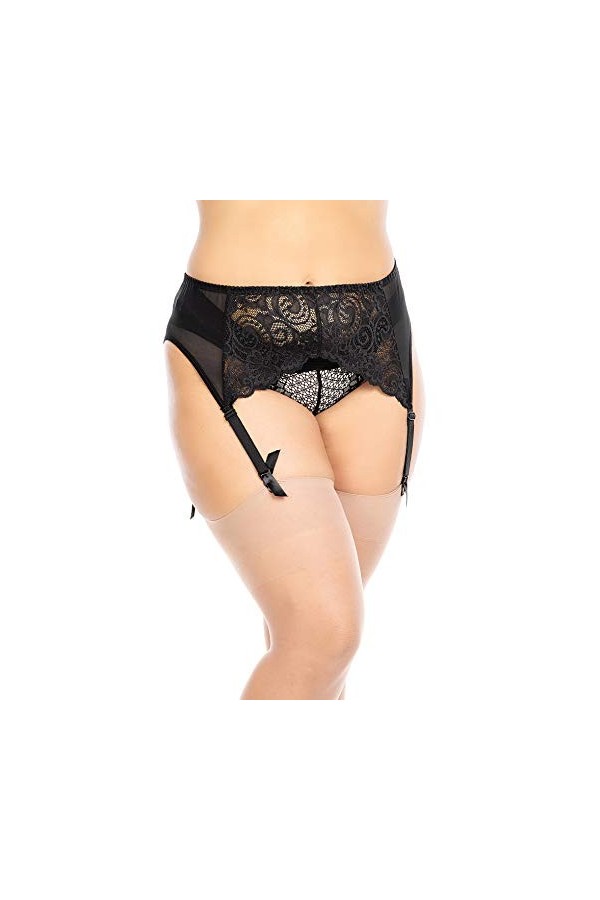 BIGGI BIG Suspendus Grandes Tailles Porte-Jarretelles, Noir, 58/60 6XL Femme