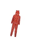 Ailan Pyjama Familial imprimé Chapeaux de noël Combinaison Fermeture éclair à Manches Longues Barboteuse Vacances décontracté