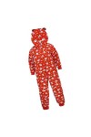 Ailan Pyjama Familial imprimé Chapeaux de noël Combinaison Fermeture éclair à Manches Longues Barboteuse Vacances décontracté