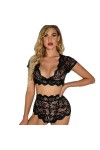 Plus Grande tailleSexy Lingerie érotique à Trois Points, Rouge, 3XL