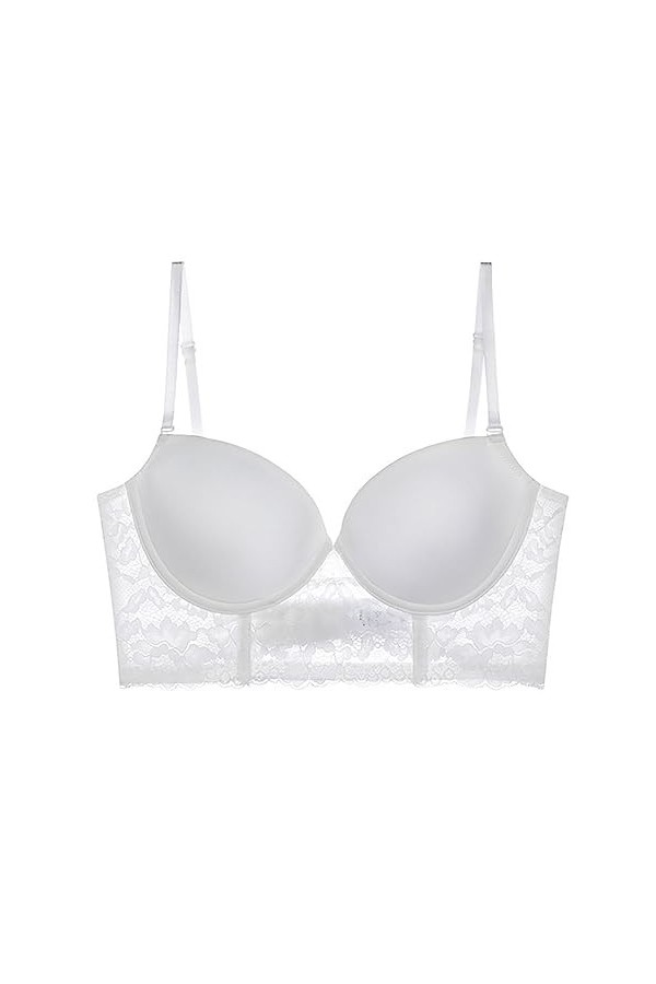 LSEEKA Damen-BH mit Sexy Spitze, einfarbig, U-förmig, groß, rückenfrei, weich, mit Bügel Meine Bestellung, beige, 90D