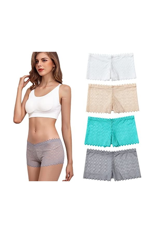 Wemoven Culotte sexy en dentelle pour femme Taille normale et grande taille, Lot de 6 - C, Medium