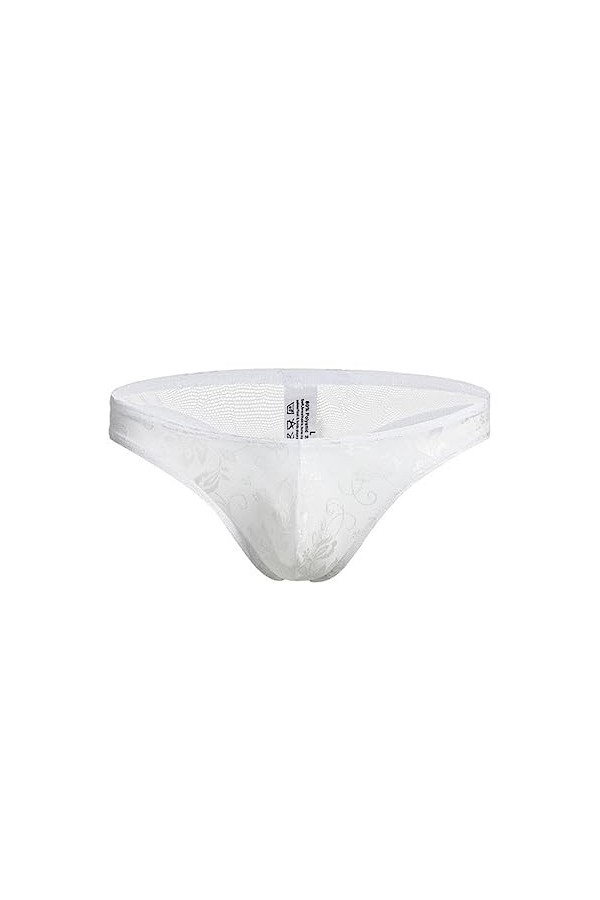 MENGQING Lingerie sexy en dentelle taille basse pour homme - String - Blanc - XXXL