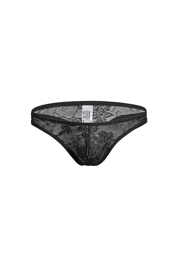 MENGQING Lingerie sexy en dentelle taille basse pour homme - String - Blanc - XXXL