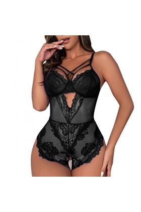 Générique Body sans Pression Femmes Sexy sous-vêtements Sangle Dentelle Combinaison fichier Ouvert Sexy Creux Maison vêtement