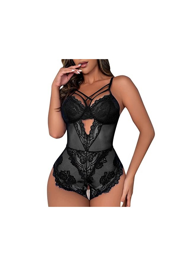Générique Body sans Pression Femmes Sexy sous-vêtements Sangle Dentelle Combinaison fichier Ouvert Sexy Creux Maison vêtement