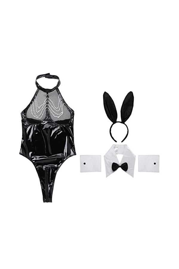 CHAOYI Personnage féminin – Vêtements de jeu en cuir – Convient pour un kit de corset serré – Noir, M